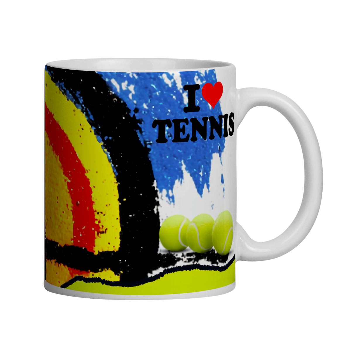 Caneca “I Love Tennis” – Café da Manhã dos Campeões