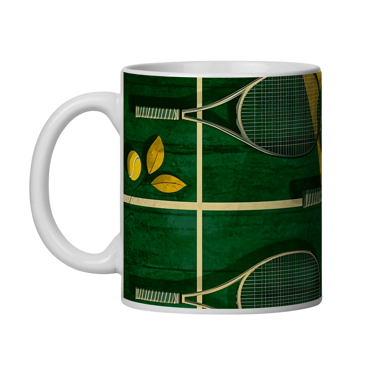 Caneca “Raquetes e Bolas de Tênis” – Energia e Estilo na Sua Rotina