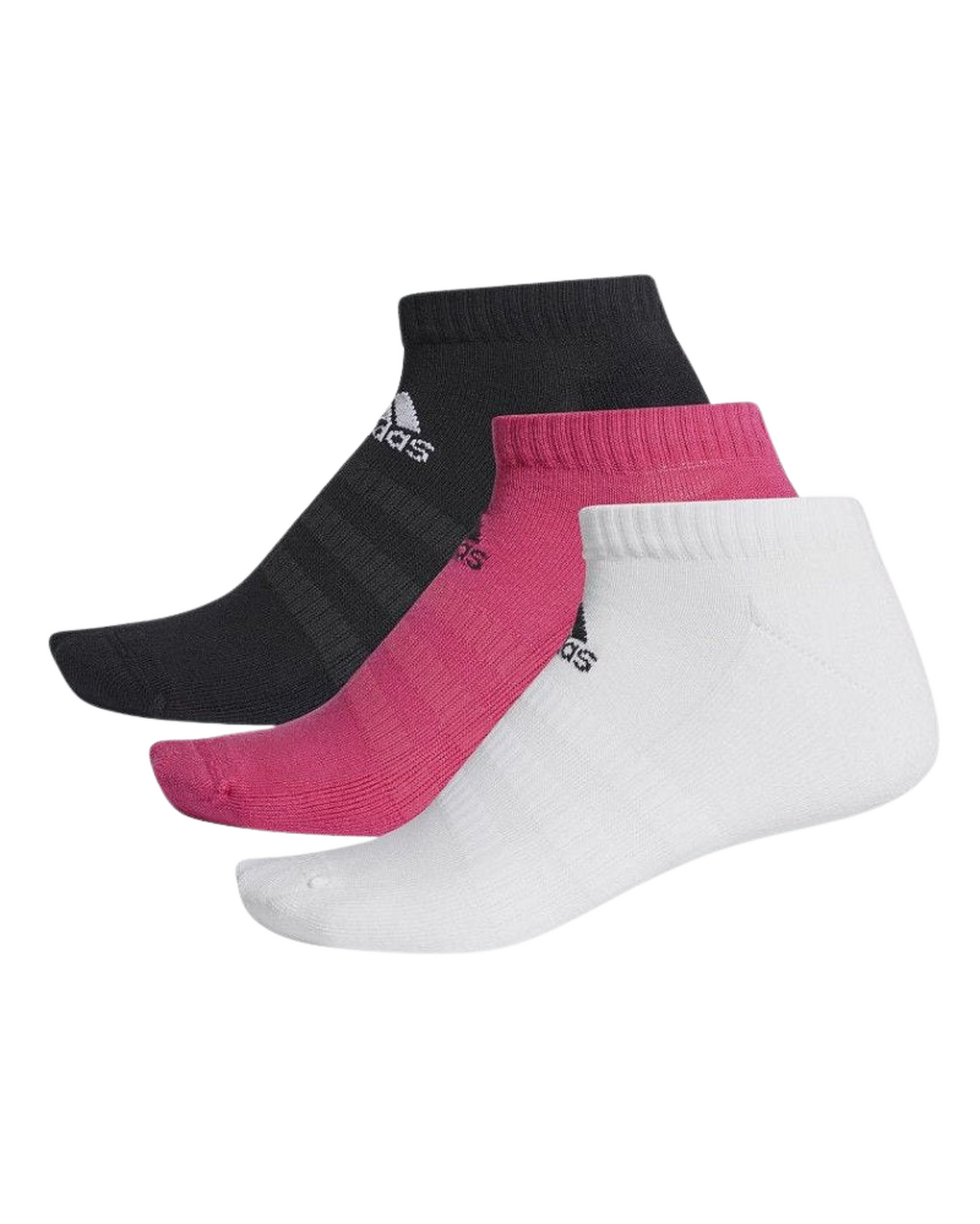 Meia Adidas Cush Low Rosa/Preta/Branca 3 pares 38 ao 40