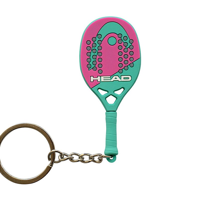 Chaveiro Head Beach Tennis Verde e Rosa