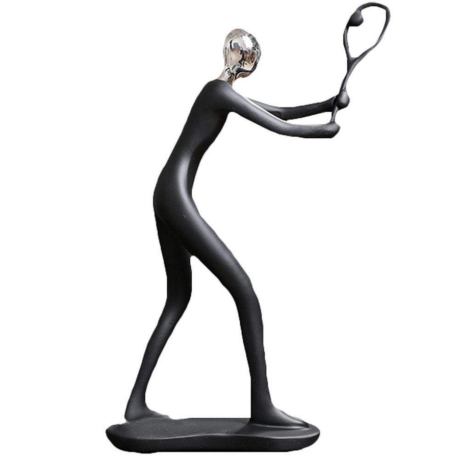 Estátua Decorativa Jogador de Tênis em Resina – 27cm – 6zero - A