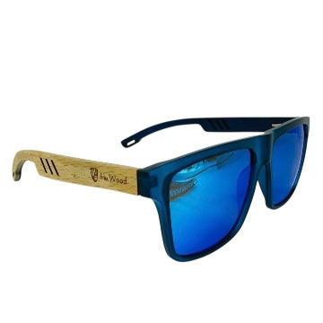 Óculos de Sol Hu Wood  Azul e Madeira