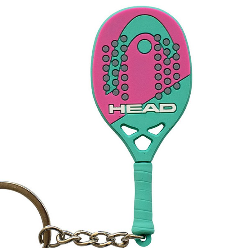 Chaveiro Head Beach Tennis Verde e Rosa
