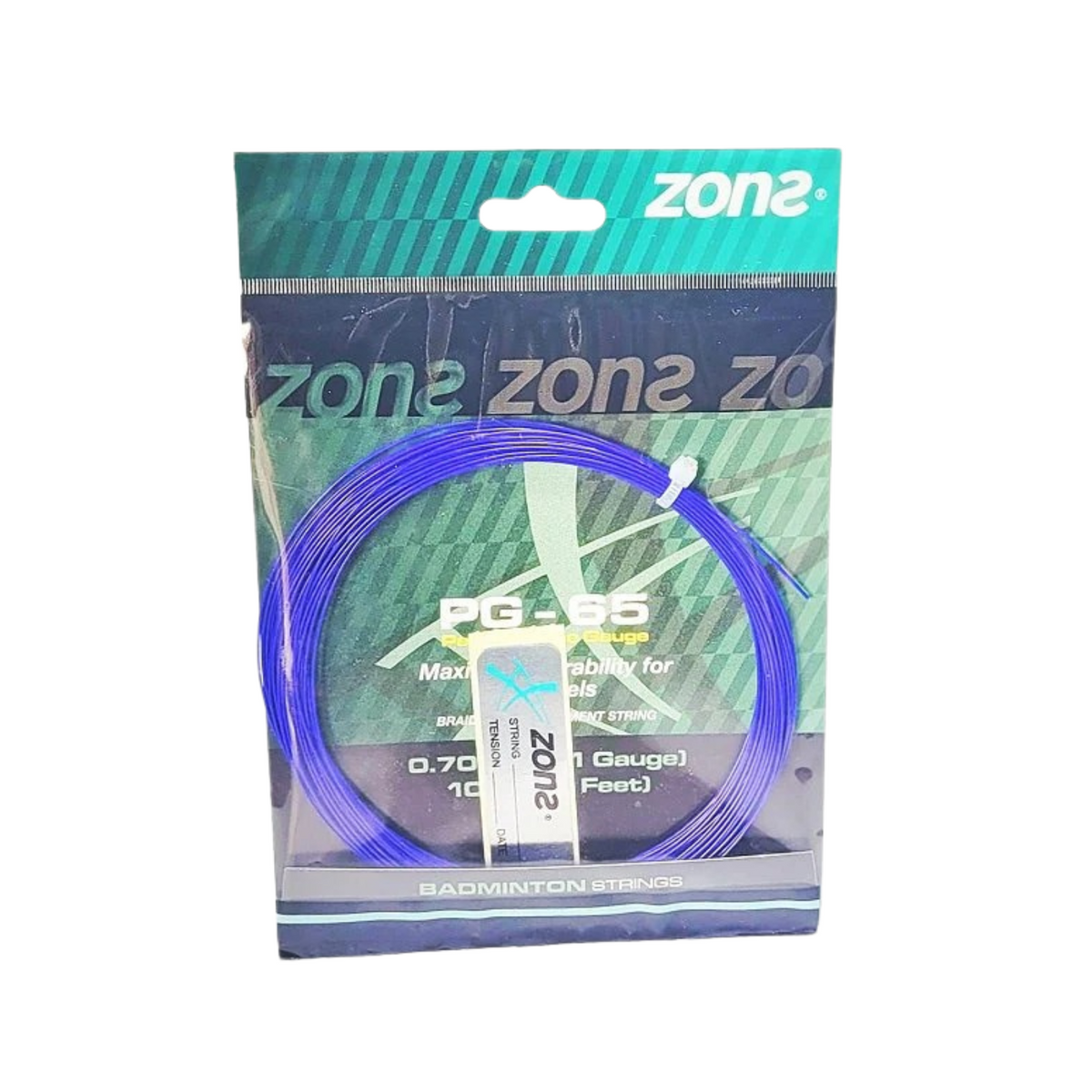 Set de Corda para Raquete de Badminton Zons PG 65 0,70mm Azul