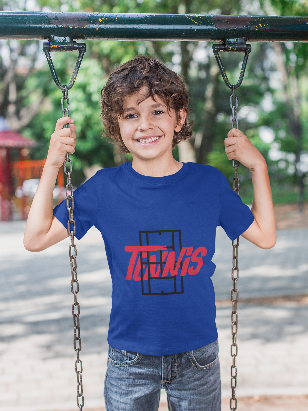 Camiseta Infantil Quality Tênis com Estampa Quadra e Tipografia – Algodão Premium