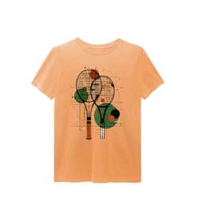 Camiseta Estonada Raquetes de Tênis – Arte Abstrata e Estilo Vintage