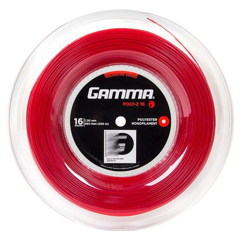Corda para Raquete de Tênis Gamma Poly Z 1.30mm Vermelha